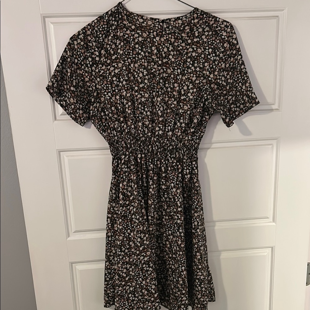 SHEIN Black and White Fit and Flare Mini Dress